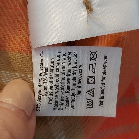 NWOT Janie and Jack Riding Lesson Plaid Pumpkin, Beige and Black Poncho Size 5 - Picture 6 of 6